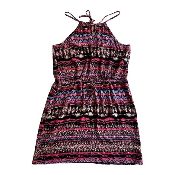 Pink‎ Rose Dress in Red/Black with a Tribal Print Sundress Size Medium - Picture 1 of 9